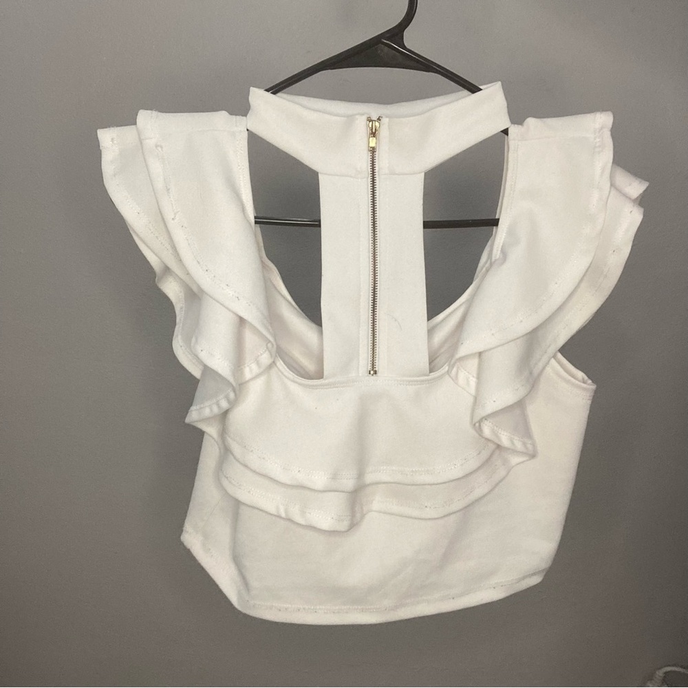 White Ruffled Winwin Blouse - Picture 3 of 6